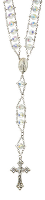Crystal Faceted Glass Ladder Rosary